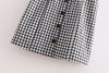 2022 women vintage sex spaghetti strap single breasted buttons plaid slimming dress elegant female vestidos sling dresses DS859