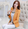Office Lady Women Spring Autumn Short Blazers Female Notched Slim Single Button Long Sleeve Size S-2XL BlazersCQ1225