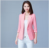 Casual Women Spring Summer Three Quarter Sleeve Short  Blazers Female Plus Size 5XL Slim Thin Single Button CoatCQ1205