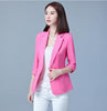 Casual Women Spring Summer Three Quarter Sleeve Short  Blazers Female Plus Size 5XL Slim Thin Single Button CoatCQ1205