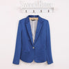 hot stylish and comfortable women's Blazers Candy color lined with striped suit Single Button Casual Jackets and Blazers