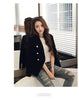 2023 Autumn Velvet Suit Jacket Buckle Slim OL Chic Long Sleeve Blazers Feminino Casual Coat Office Ladies Outerwear f866