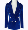 2023 Autumn Velvet Suit Jacket Buckle Slim OL Chic Long Sleeve Blazers Feminino Casual Coat Office Ladies Outerwear f866