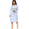 2023 Autumn White Shirt Dress Women Button-up Knee-length Long Sleeve Shift Dress Office Lady Loose Casual Tunic Basic Dresses