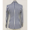 2022  Designer Blazer Women's Lion Buttons Double Breasted Classic  blue & white ,black & white  Striped Print Blazer Jacket