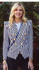2022  Designer Blazer Women's Lion Buttons Double Breasted Classic  blue & white ,black & white  Striped Print Blazer Jacket