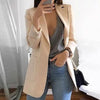 2023 European And American Women Business Office Blazer Lapel Business Attire Patch Pocket Office Uniform Tops
