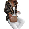 2022 Women's Leopard Print Long Sleeve Slim Fit Blazer Suit Coat Jacket Tops