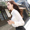 2023 autumn Qualitie Women Office Lady Formal Career Long Sleeve Collar Shirt Casual Solid White Blouse Tops V1767