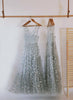 2022  Spaghetti Straps Tulle Long Women Dresses Bling Bling See Through Dress Sexy Hot
