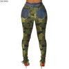 2022 Autumn Winter Female Denim Pants Women Skinny Hole Spliced Camouflage Print Jeans Sexy pencil Bandage Trousers HSF2096