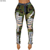 2022 Autumn Winter Female Denim Pants Women Skinny Hole Spliced Camouflage Print Jeans Sexy pencil Bandage Trousers HSF2096