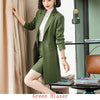 2022 New Fall Winter Women Blazer Elegant Long Sleeve Formal Jackets Green Red Yellow Apricot Blue Coat