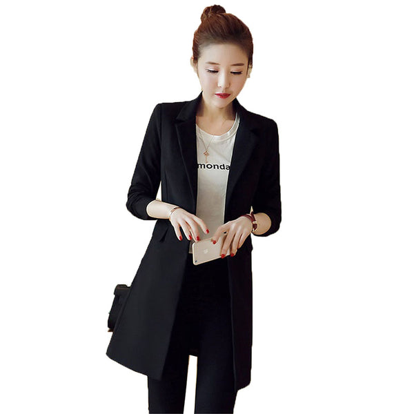 2023 Women Clothing Ladies Blazer Mid-Long Single Buckle Slim Suit jacket Business Office Clothing Elegant Suit A802