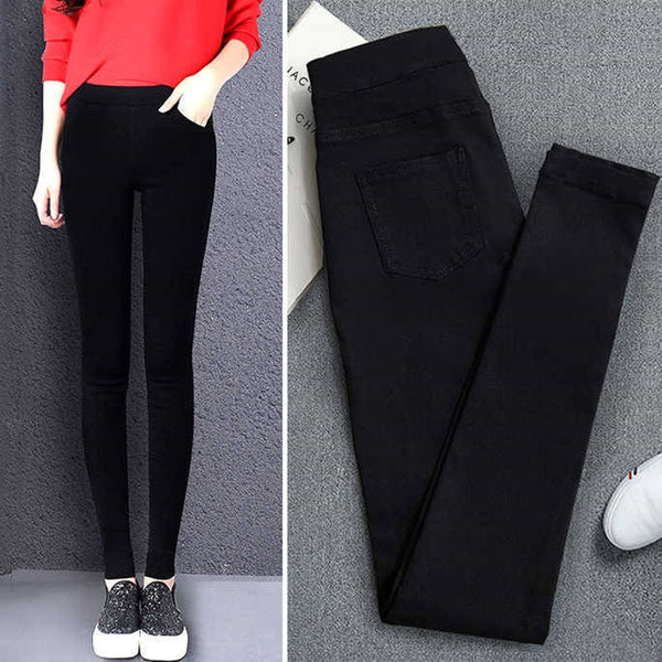 2022 High Elastic Skinny Pencil Jeans Stretch Black Jeans Spring Vintage High Waist Autumn Denim Spring Pants Jeans
