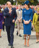2022 Kate Middleton Princess Solid Blue Dress Sheath OL Office Ladies Dresses