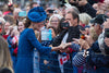 2022 Kate Middleton Princess Solid Blue Dress Sheath OL Office Ladies Dresses