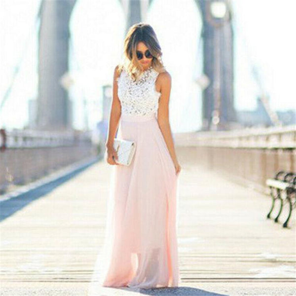 2023 Lace Women Dresses Maxi Boho  Floral Summer Beach Long Dress Club Cocktail Party Sun Dress Femme
