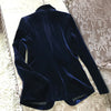 2023 Velvet Women Blazer Elegant Lady Blazer Feminino  Autumn Winter Plus Size Long Sleeve Slim Office Suit Jacket