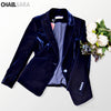 2023 Velvet Women Blazer Elegant Lady Blazer Feminino  Autumn Winter Plus Size Long Sleeve Slim Office Suit Jacket