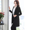 2022 New Winter Women Long Blazer Elegant Long Sleeve Formal  For Office Lady Black Blue Red
