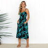2022  Women Print Floral Stripe Long dress Sexy V-Neck Sleevele Button Beach Casual Boho Midi Dress Plus Size 3XL vestidos