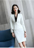 2023 Women's Custom Suit Skirt Top Grade Office Lady Formal Suits Set V Neck Blazer Skirt