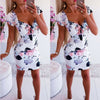 2022 est  Women Bandage Sheath Bodycon Ladies Floral V Neck Casual Sleeve Bandage Evening Party Club Sexy Mini Dress