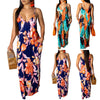 2022 est  Women's Summer Boho Floral Long Maxi Evening Party Beach Dress Floral Sleeveless V Neck Sundress