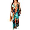 2022 est  Women's Summer Boho Floral Long Maxi Evening Party Beach Dress Floral Sleeveless V Neck Sundress