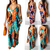 2022 est  Women's Summer Boho Floral Long Maxi Evening Party Beach Dress Floral Sleeveless V Neck Sundress