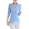 2023 Spring Autumn Korean long-sleeved small Suit Jacket Women Elegant Casual Suits Coat Women's Sky Blue Suits Blazers F212