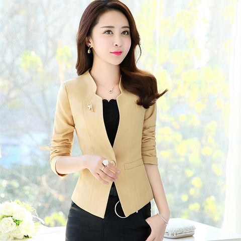 2022 Spring Fashion Women Slim Blazer Jacket Female Coat Elegant Office Ladies Suit Casual Single Button Short Blazers Outerwear