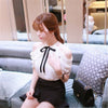 2023 Spring Summer Style Shirt Women White Blouses Sexy Tie Bow Chiffon Blouse Female Slim Slash Neck Shirts Blusas Tops AB1405