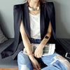 2022 Spring Women Long Sleeve Lapel Cape Blazer Coat Office Lady Casual Split Poncho Jacket Cloak Coat Blazer Suit