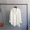 2023 Spring Women Korean Long Sleeves Satin Blouse Vintage Femme V Neck Street Shirts Elegant Silk Blouse