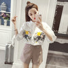 2023 Summer Casual Tops Embroidery Female Blouse Flower Pattern Stand Collar Lantern Sleeve Cotton Women Shirts
