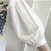 2023 Summer Casual Tops Embroidery Female Blouse Flower Pattern Stand Collar Lantern Sleeve Cotton Women Shirts