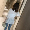 2023 Summer Women Special Design Elegant Chiffon Blouse Slim Shirt Korean Solid Casual Short Sleeve White Shirt Tops