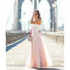 2023 Women's Casual Lace Loose Long Solid Dress Off the Shoulder Formal Prom Party Wedding  Bridesmaid Sleeveless