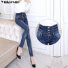 2022 autumn high waist winter warm thick ladies jeans woman button fly legging pencil pants jeans plus size stretch women jeans