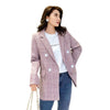2023 autumn ladies casual slim double-breasted plaid small suit jacket