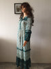 2022 Bohemian print split Lantern Sleeve long swing dress beach skirt