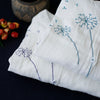 2023 literary embroidered stand collar shirt women single-breasted double layer cotton loose white blouse