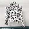 2023 white short blazer black printing and bowed waisted blazer for ladies and femme
