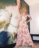 2022 summer women's printed swing dress split skirt beach skirt