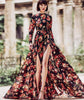 2022 summer women's printed swing dress split skirt beach skirt