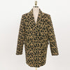 2023 women's autumn and winter woolen suit long sleeve shirt + mini skirt two-piece suit leopard suit
