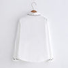 2023 Autumn Kawaii Body Tops Embroidery Cat Blouse White Shirt Preppy Korean Women Blusas Female Shirts  T78859A