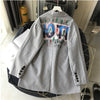 2022 Autumn British Style blazer women Casual Graffiti Letters Suit Jacket Women Long sleeve Loose Plaid Ladies Blazers G122